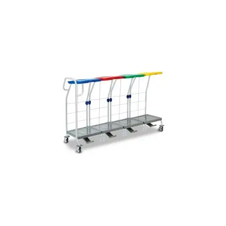 CHARIOT LINGE 4 COMPARTIMENTS 2 poignées Couvercles R/V/B/J