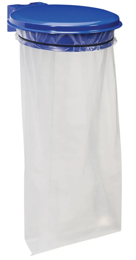 Poubelle murale pour sacs 110L (couvercle bleu)