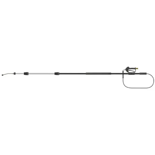 [14992] LANCE TELESCOPIQUE 2.55-5.75m fibre de verr / alu, entrée M22M, sortie 1/4'M, puis porte buse coudé